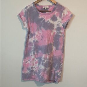 SHE + SKY Pink & Purple Tie Dye Short Sleeve Dress